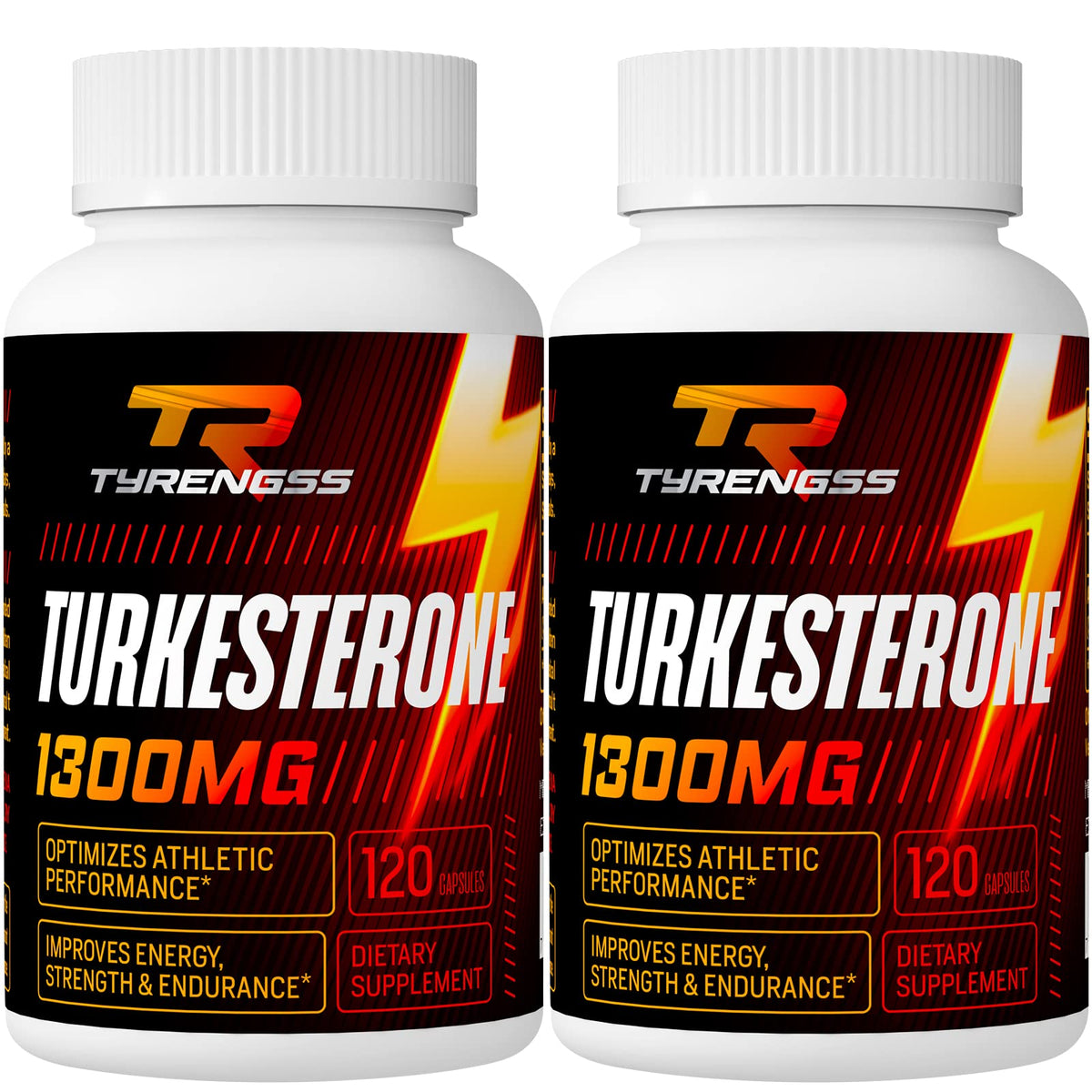 TyRengss Turkesterone testosterone booster capsules 1300mg Ajuga Turkestanica extract muscle mass athletic performance strength 240 capsules bottle